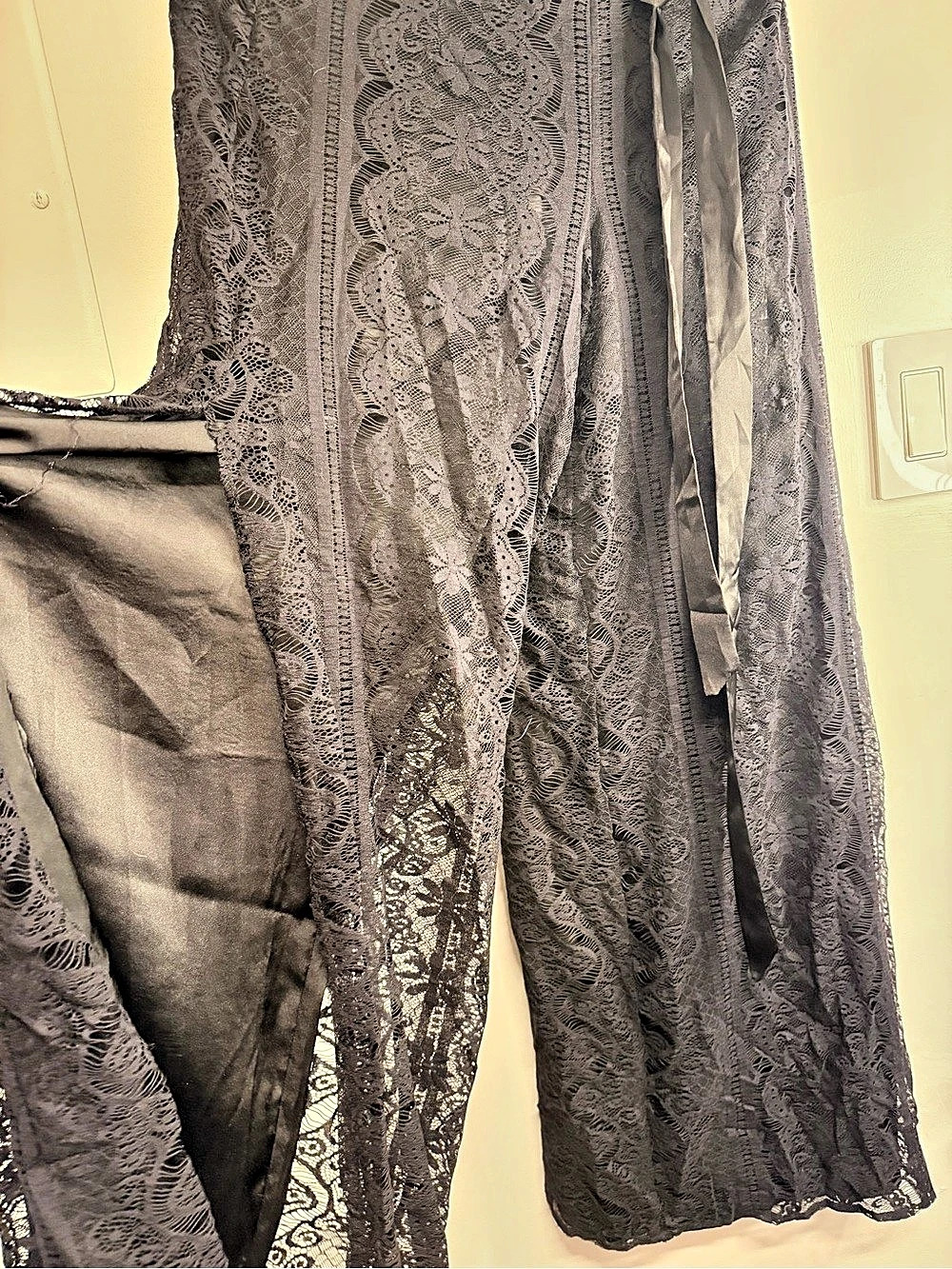 philosophy Black Lace Pants with Slits. - Picture 2 of 5